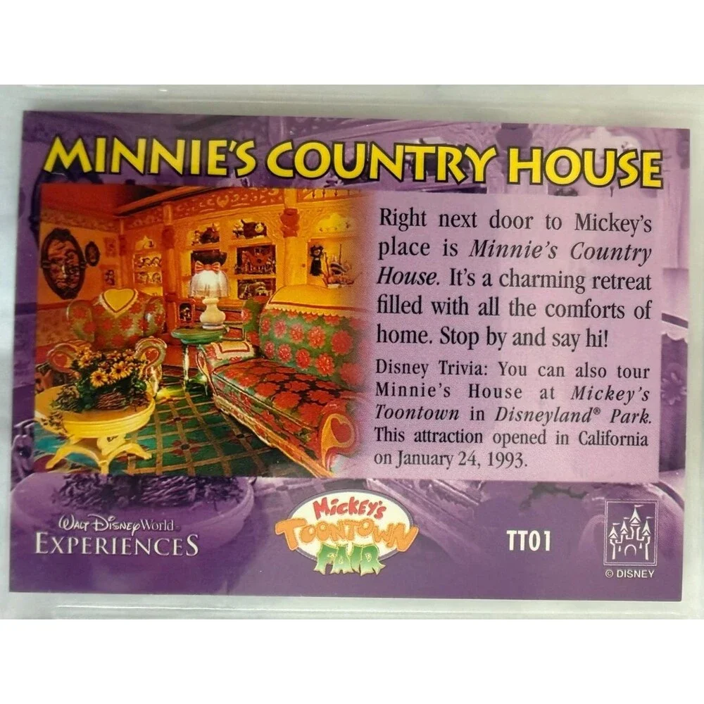 Walt Disney World Experiences Toontown Fair 9 Card Set Complete Extinct Sleeve